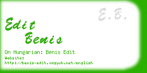 edit benis business card